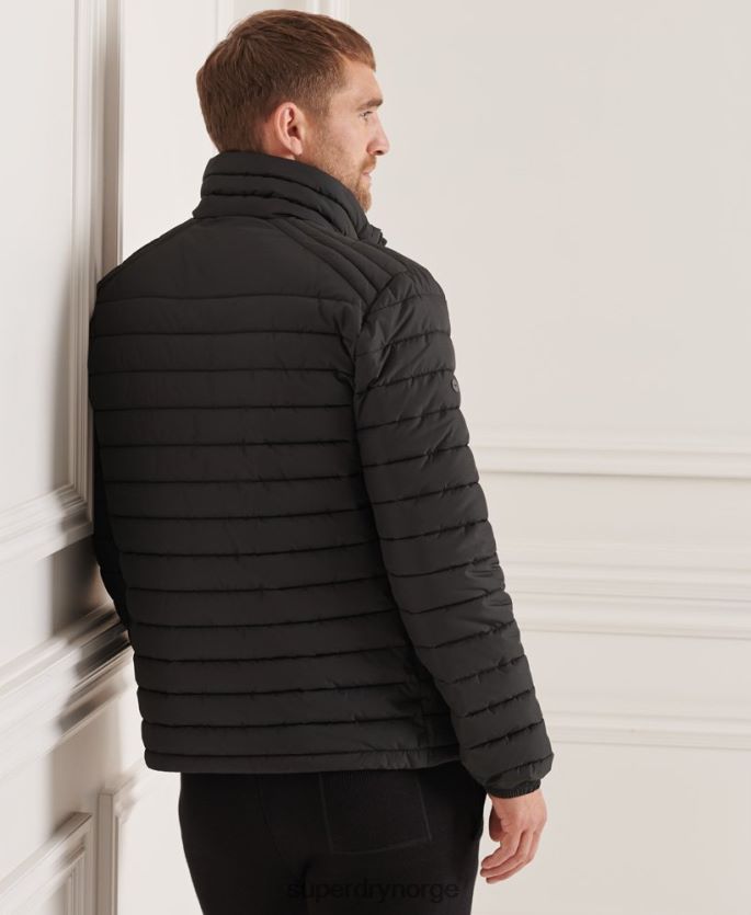 Superdry svart klær 86P46D4663 studios fuji-jakke uten hette menn