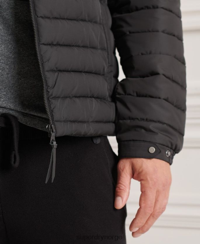 Superdry svart klær 86P46D4663 studios fuji-jakke uten hette menn