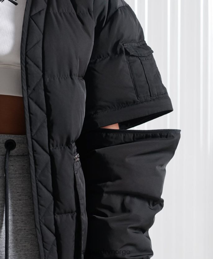 Superdry svart klær 86P46D4670 limited edition sdx 2 i 1 dunjakke menn