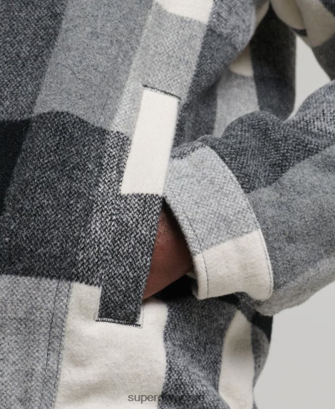 Superdry svart klær 86P46D4671 highwayman ull sherpa trucker jakke menn