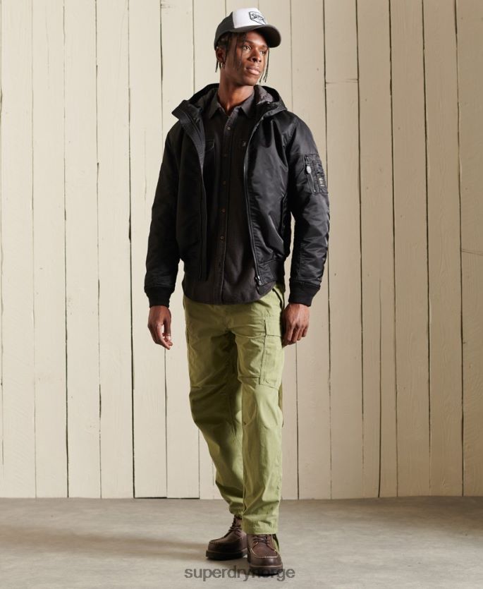 Superdry svart klær 86P46D4673 ma1 bomberjakke med hette menn