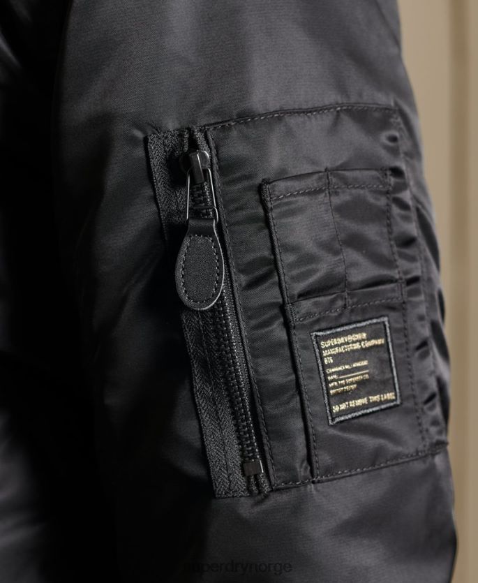 Superdry svart klær 86P46D4673 ma1 bomberjakke med hette menn
