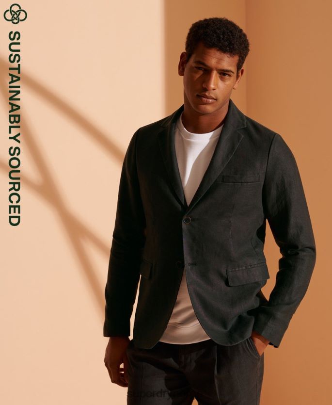 Superdry svart klær 86P46D4737 hamp blazer i begrenset opplag menn