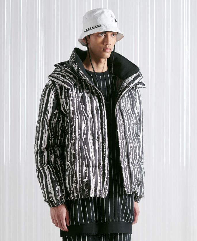 Superdry svart klær 86P46D4762 limited edition sdx dunjakke i jacquard menn
