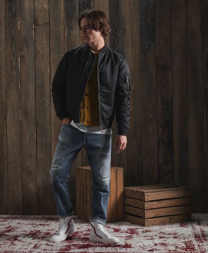 Superdry svart klær 86P46D4770 begrenset opplag tørr vendbar jakke menn