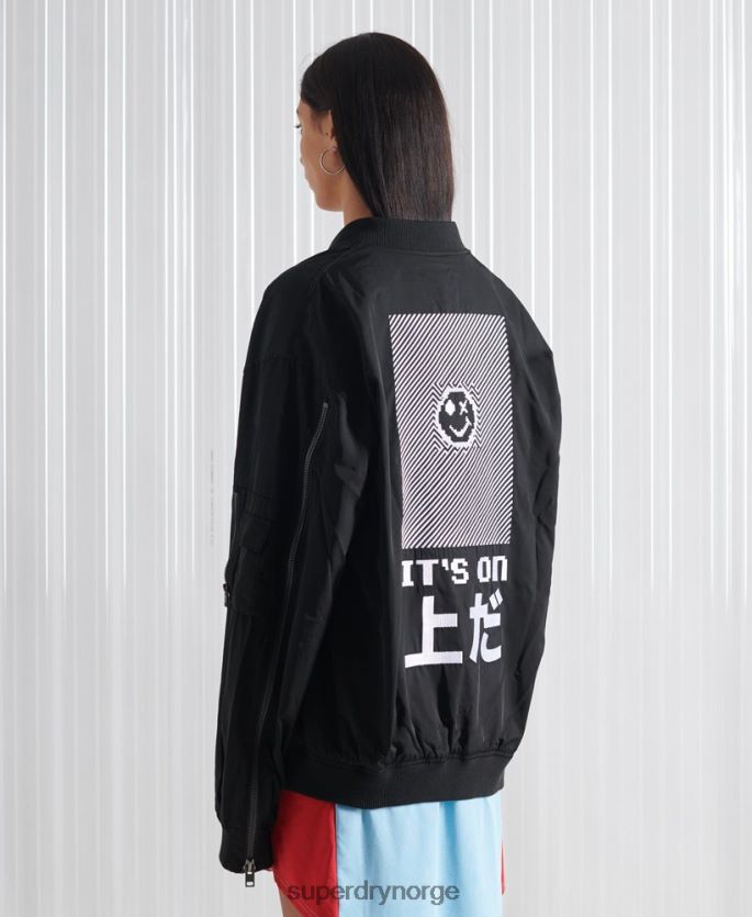 Superdry svart klær 86P46D4790 limited edition sdx future ma1 jakke menn