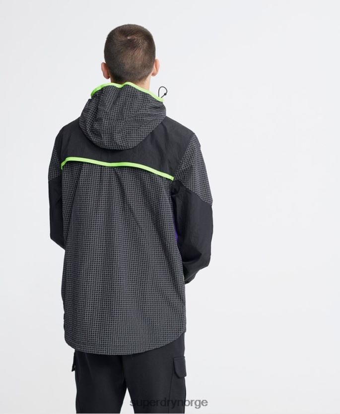 Superdry svart klær 86P46D4792 city ​​neon overhead cagoule menn