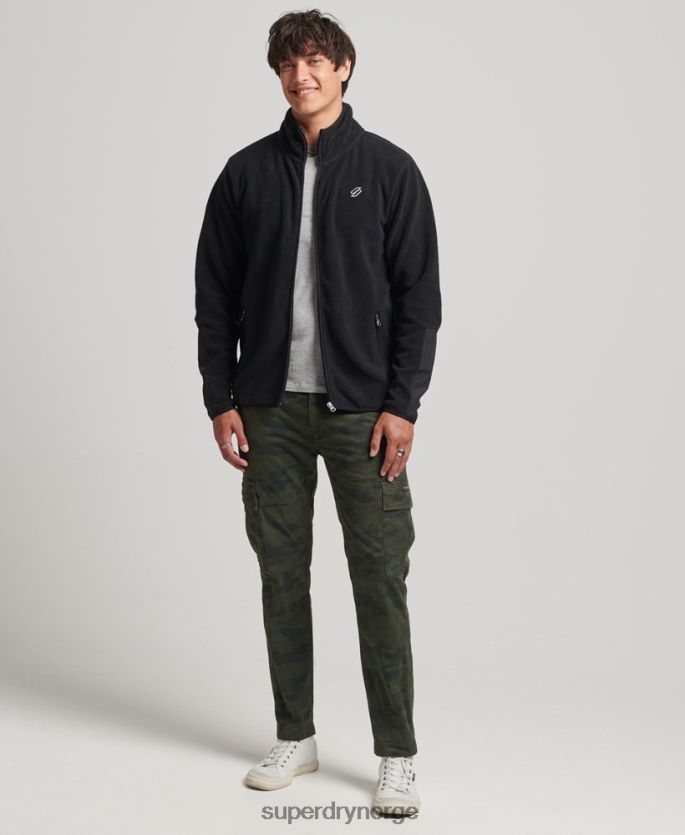 Superdry svart klær 86P46D4996 jakke med glidelås i fleece med logo menn