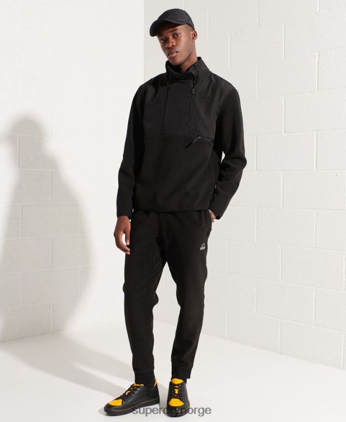 Superdry svart klær 86P46D5132 mountain sport fleecejakke med halv glidelås menn