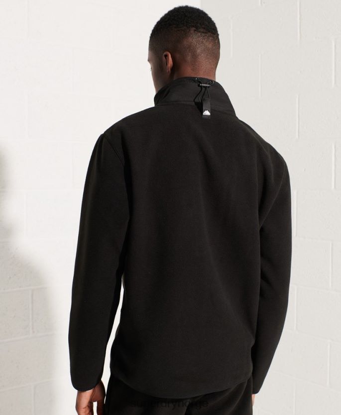Superdry svart klær 86P46D5132 mountain sport fleecejakke med halv glidelås menn