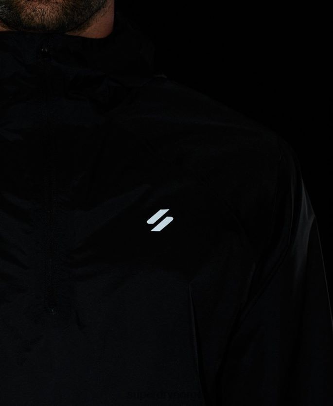 Superdry svart klær 86P46D5363 kjøre lett vanntett skalljakke menn