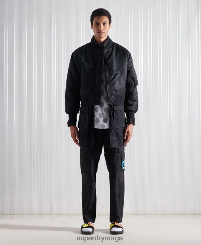 Superdry svart klær 86P46D5555 limited edition sdx dobbel bomberjakke menn