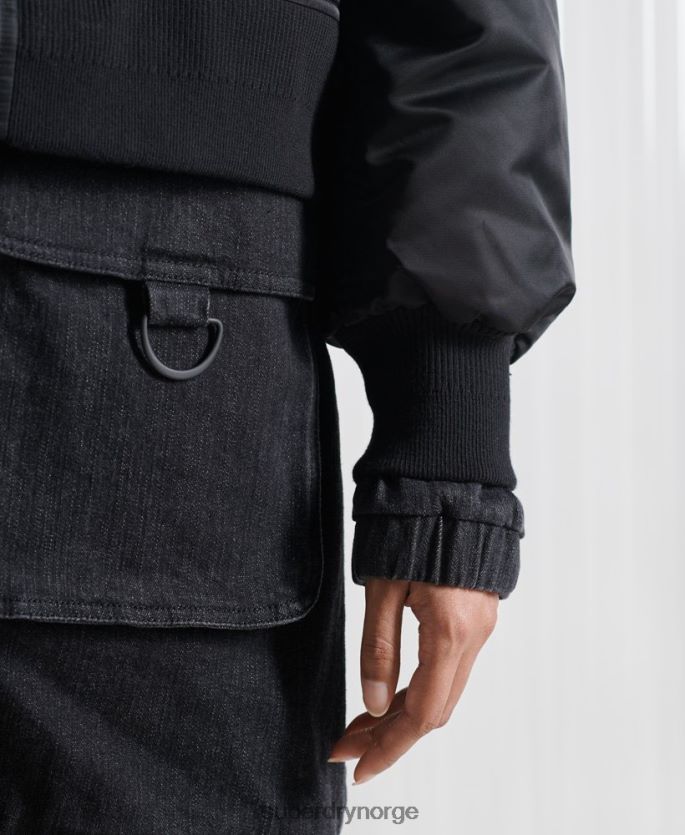 Superdry svart klær 86P46D5555 limited edition sdx dobbel bomberjakke menn