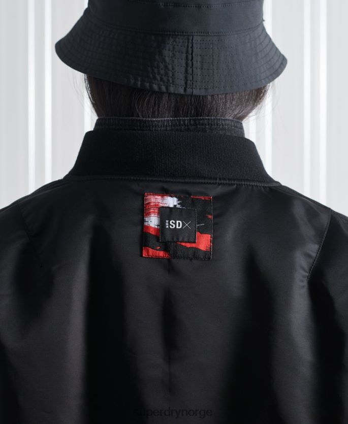 Superdry svart klær 86P46D5555 limited edition sdx dobbel bomberjakke menn