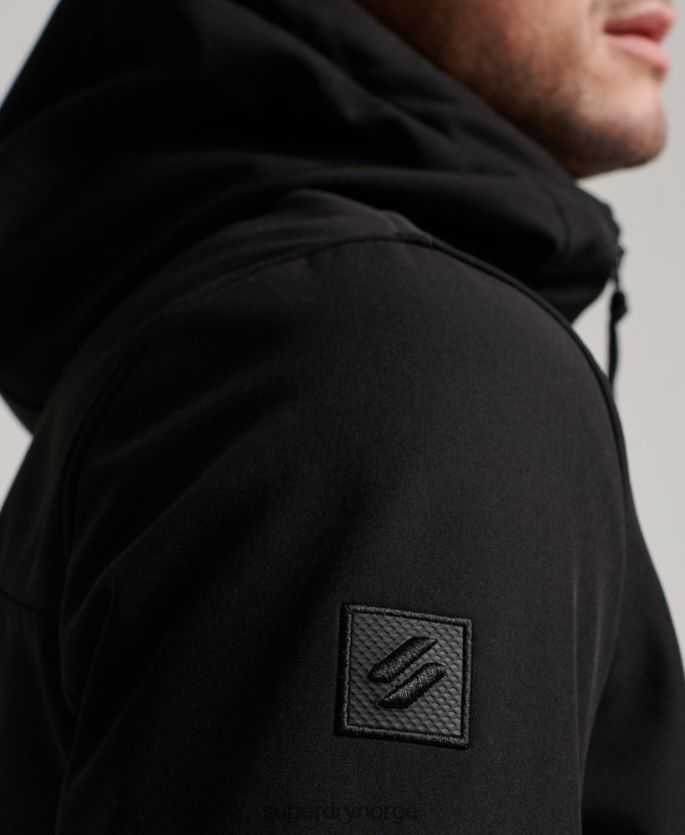 Superdry svart klær 86P46D942 code tech rib trekkerjakke menn