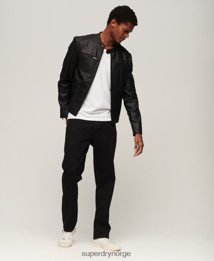 Superdry svart klær 86P46D945 vintage belagt denim racerjakke menn