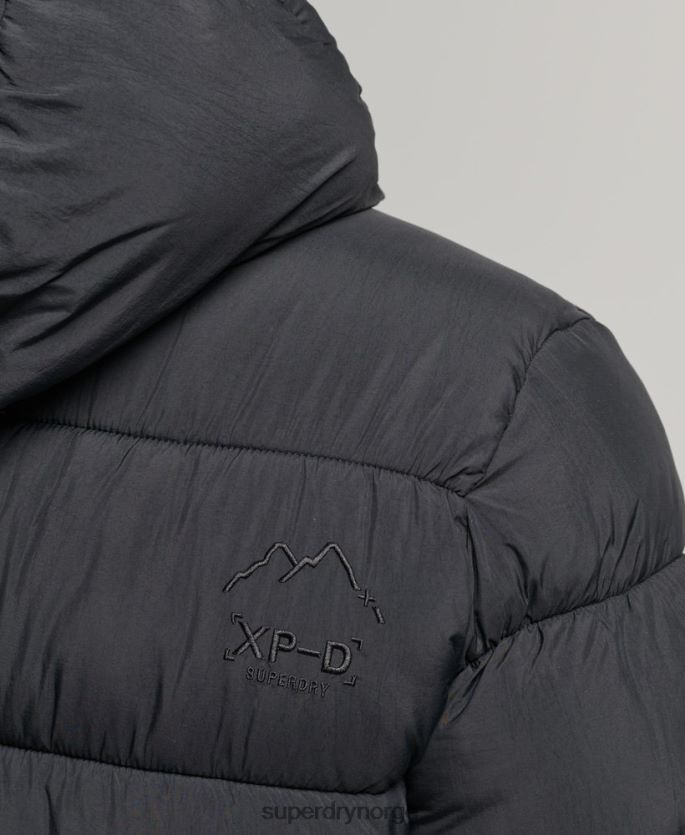 Superdry svart klær 86P46D978 hette xpd sports puffer jakke menn