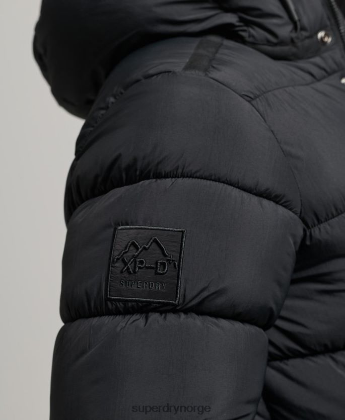 Superdry svart klær 86P46D978 hette xpd sports puffer jakke menn