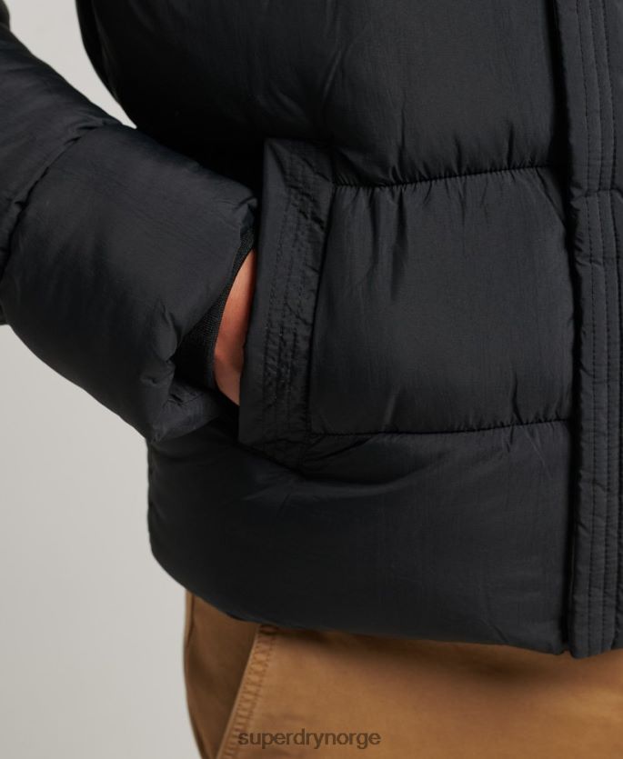 Superdry svart klær 86P46D978 hette xpd sports puffer jakke menn