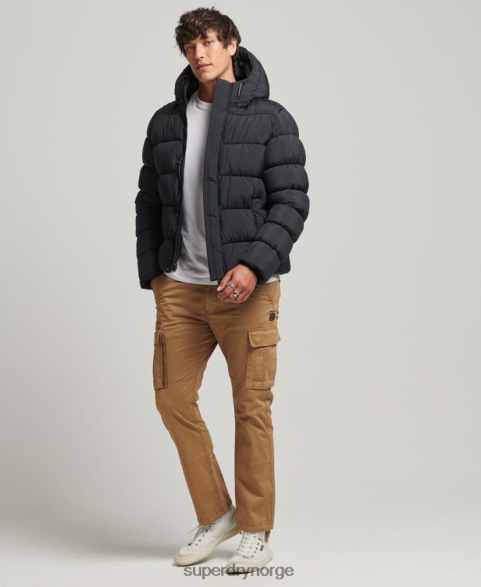Superdry svart klær 86P46D978 hette xpd sports puffer jakke menn