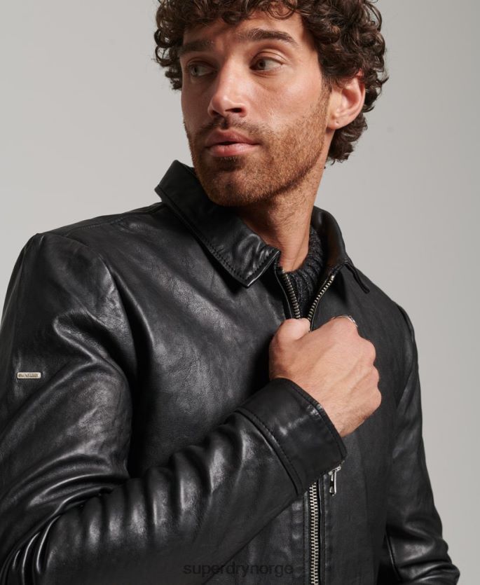 Superdry svart klær 86P46D991 slim fit coach skinnjakke menn