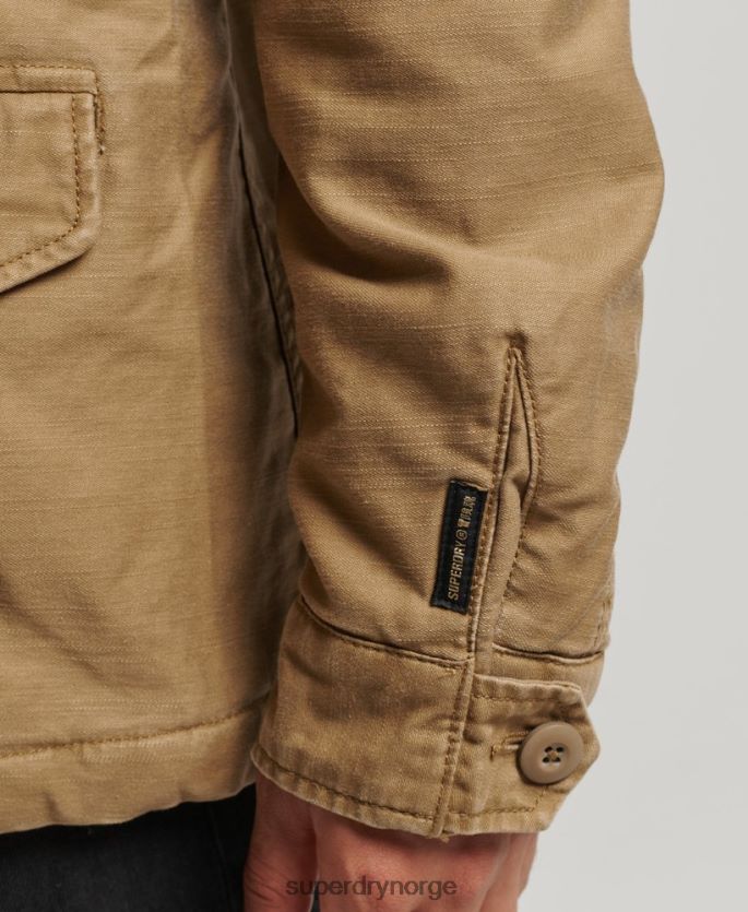 Superdry tan klær 86P46D4470 militær m65 felt borg fôret jakke menn