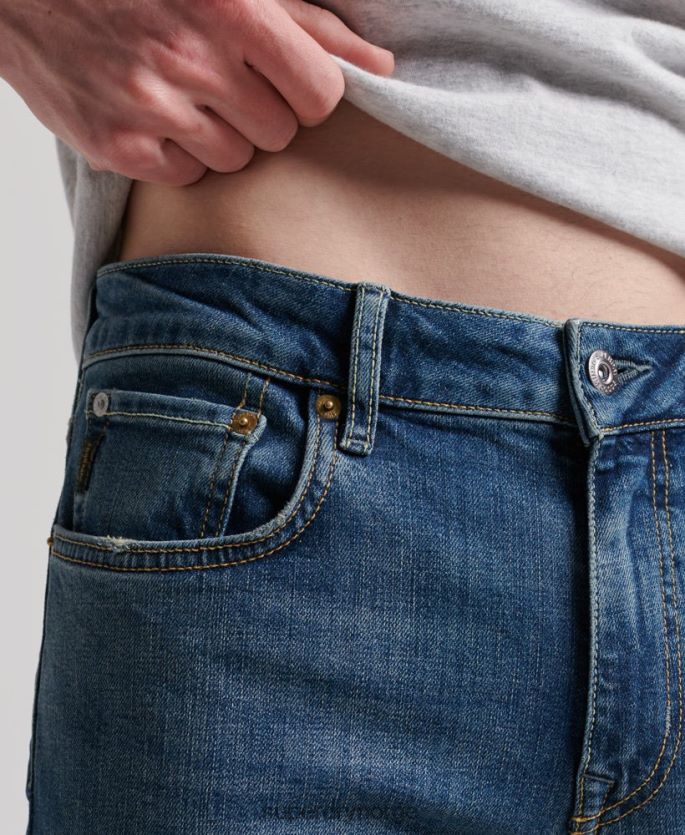 Superdry blå klær 86P46D1207 slim jeans i økologisk bomull menn