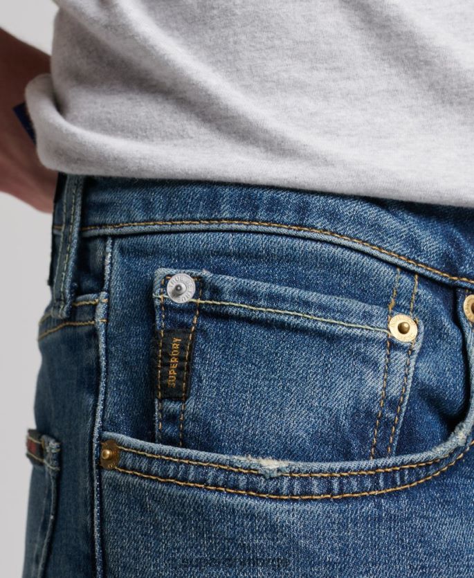 Superdry blå klær 86P46D1207 slim jeans i økologisk bomull menn