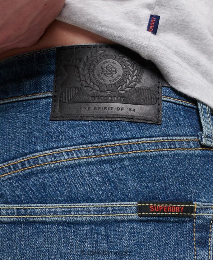 Superdry blå klær 86P46D1207 slim jeans i økologisk bomull menn