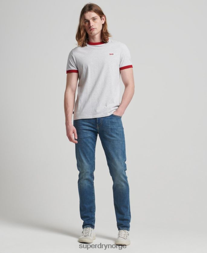 Superdry blå klær 86P46D1207 slim jeans i økologisk bomull menn