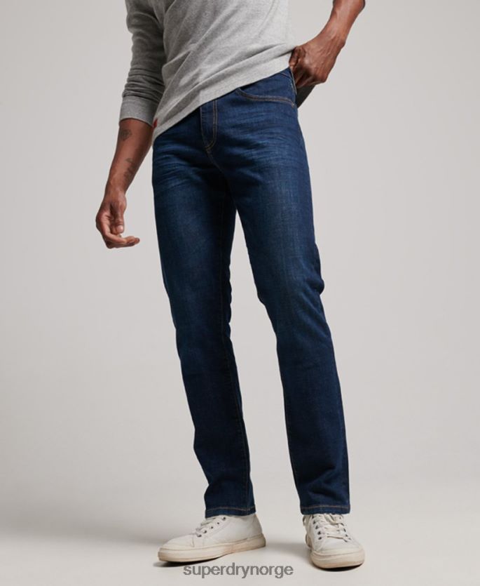 Superdry blå klær 86P46D1208 slim straight jeans i økologisk bomull menn