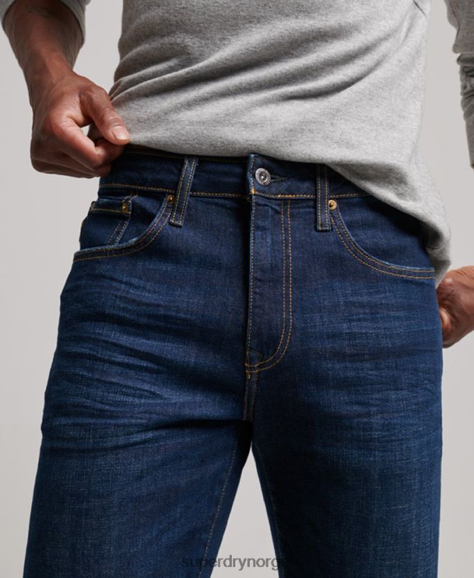 Superdry blå klær 86P46D1208 slim straight jeans i økologisk bomull menn