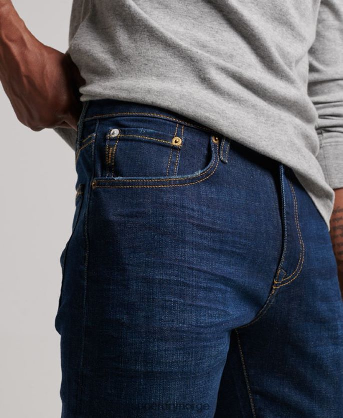 Superdry blå klær 86P46D1208 slim straight jeans i økologisk bomull menn