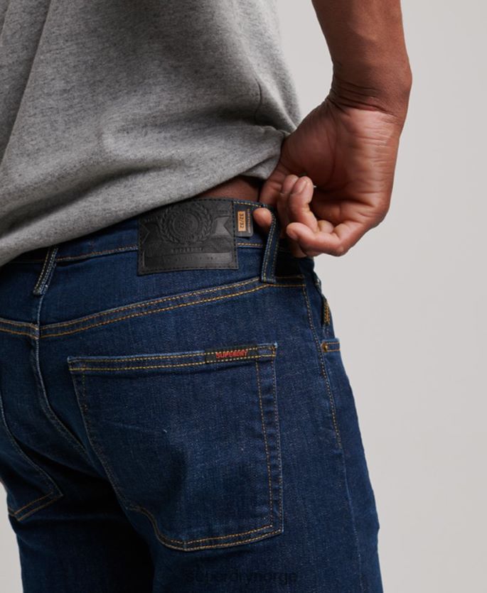 Superdry blå klær 86P46D1208 slim straight jeans i økologisk bomull menn