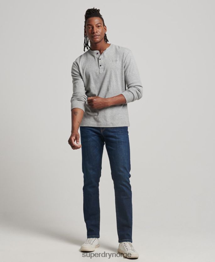 Superdry blå klær 86P46D1208 slim straight jeans i økologisk bomull menn