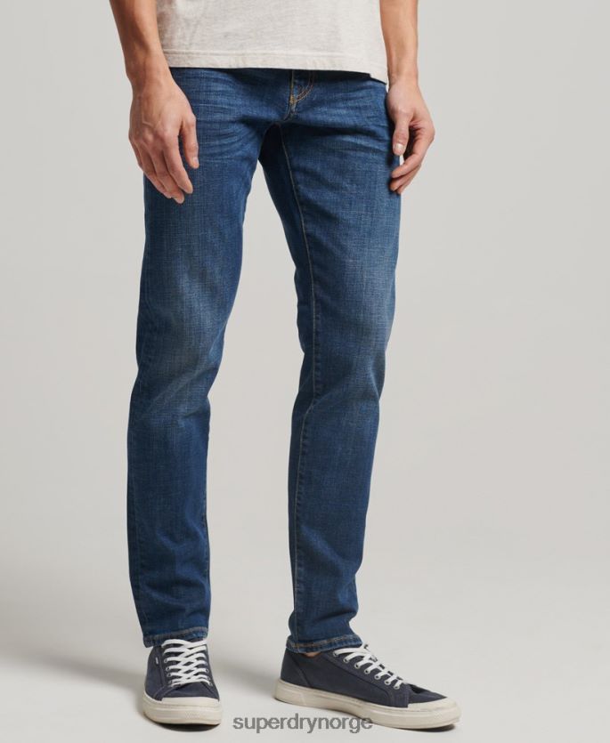 Superdry blå klær 86P46D1209 slim jeans i økologisk bomull menn