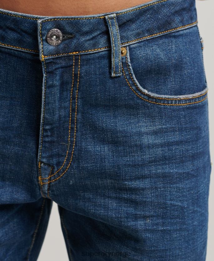 Superdry blå klær 86P46D1209 slim jeans i økologisk bomull menn
