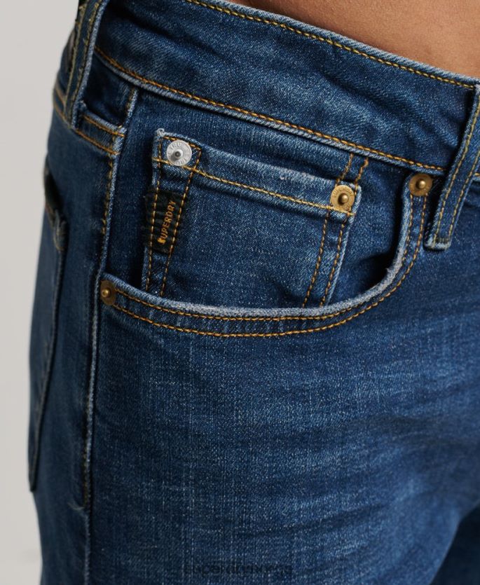 Superdry blå klær 86P46D1209 slim jeans i økologisk bomull menn