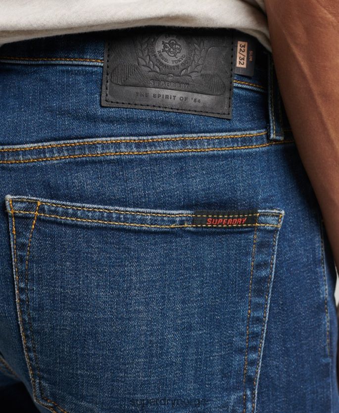 Superdry blå klær 86P46D1209 slim jeans i økologisk bomull menn