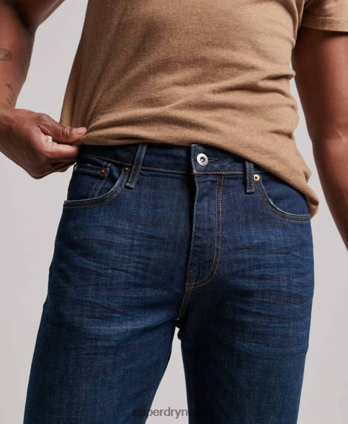 Superdry blå klær 86P46D1224 slim jeans i økologisk bomull menn