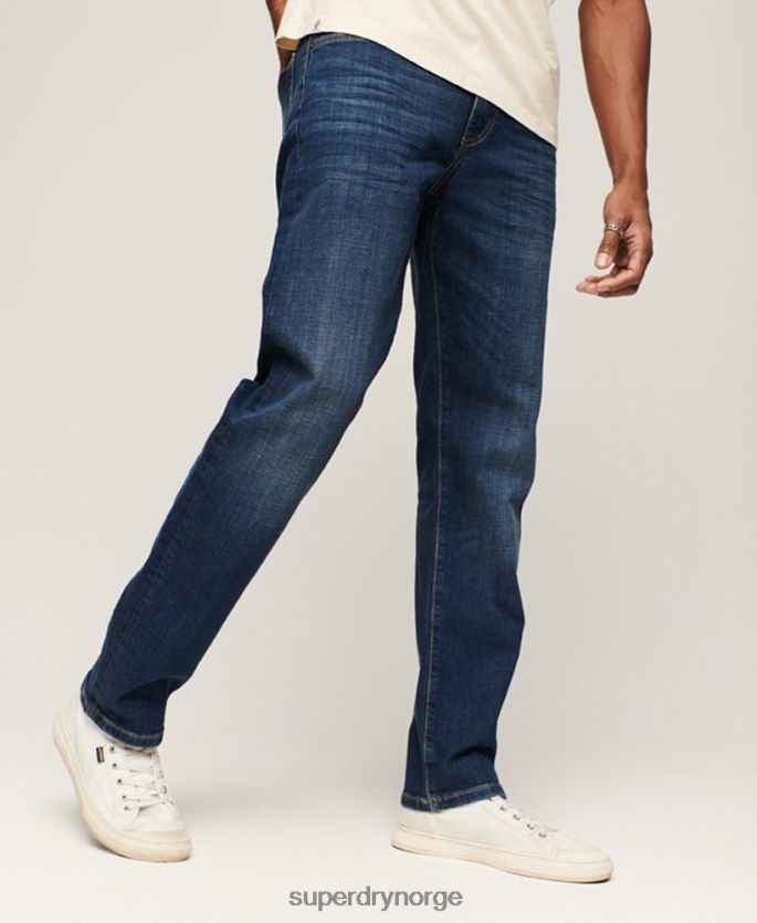Superdry blå klær 86P46D1225 slim straight jeans i økologisk bomull menn