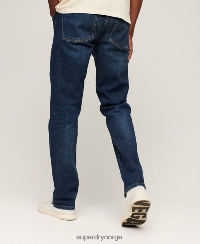 Superdry blå klær 86P46D1225 slim straight jeans i økologisk bomull menn