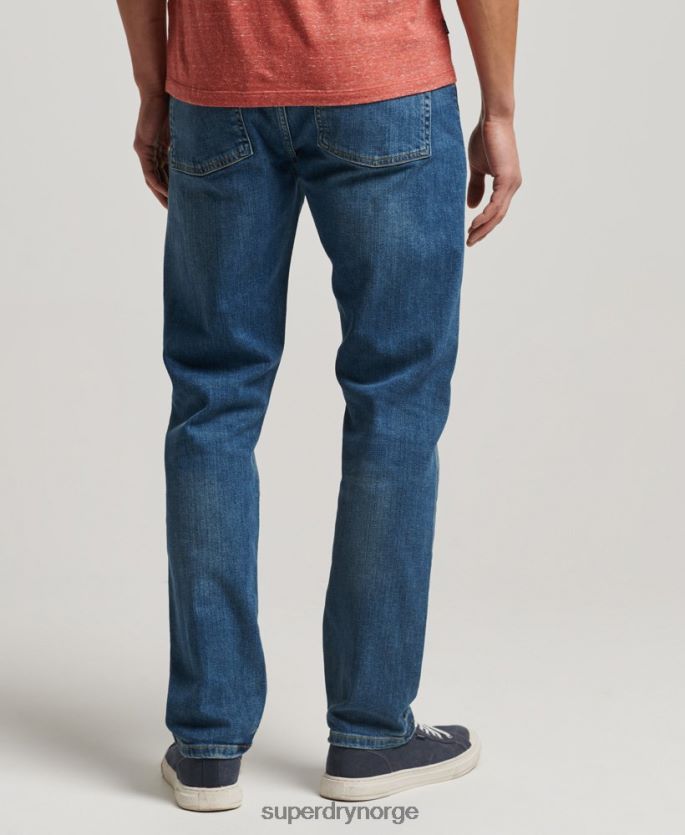 Superdry blå klær 86P46D1229 slim straight jeans i økologisk bomull menn