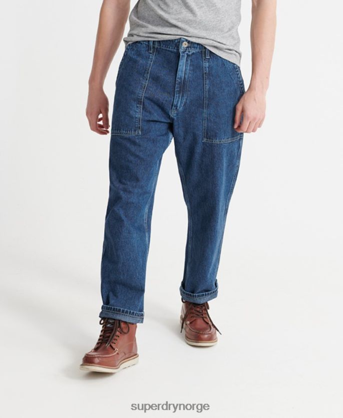 Superdry blå klær 86P46D1233 lionel easy fatigue jeans menn