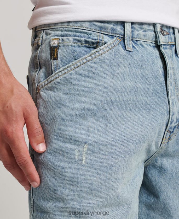 Superdry lyse blå klær 86P46D1211 snekkerjeans i økologisk bomull menn
