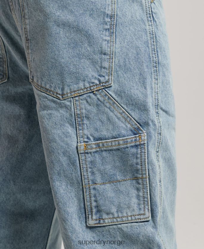 Superdry lyse blå klær 86P46D1211 snekkerjeans i økologisk bomull menn