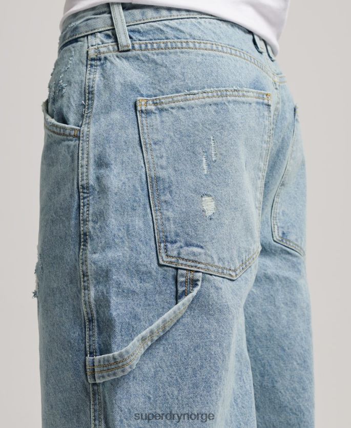 Superdry lyse blå klær 86P46D1211 snekkerjeans i økologisk bomull menn