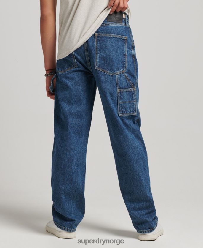Superdry mørke blå klær 86P46D1215 snekkerjeans i økologisk bomull menn