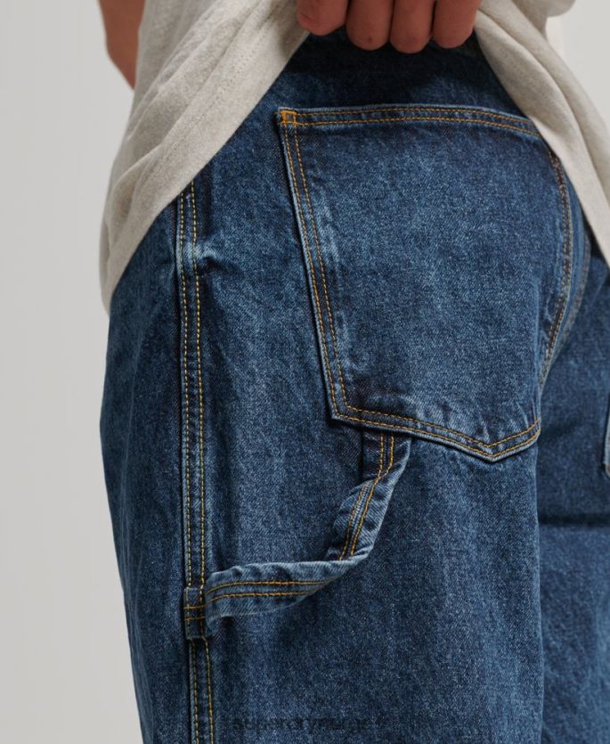 Superdry mørke blå klær 86P46D1215 snekkerjeans i økologisk bomull menn