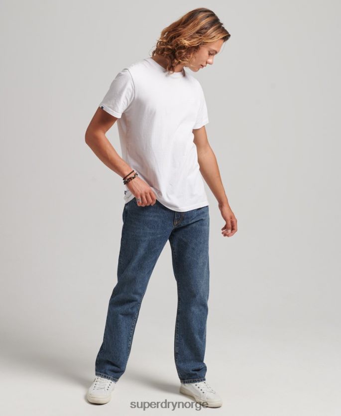 Superdry mørke blå klær 86P46D1232 rette jeans i økologisk bomull menn